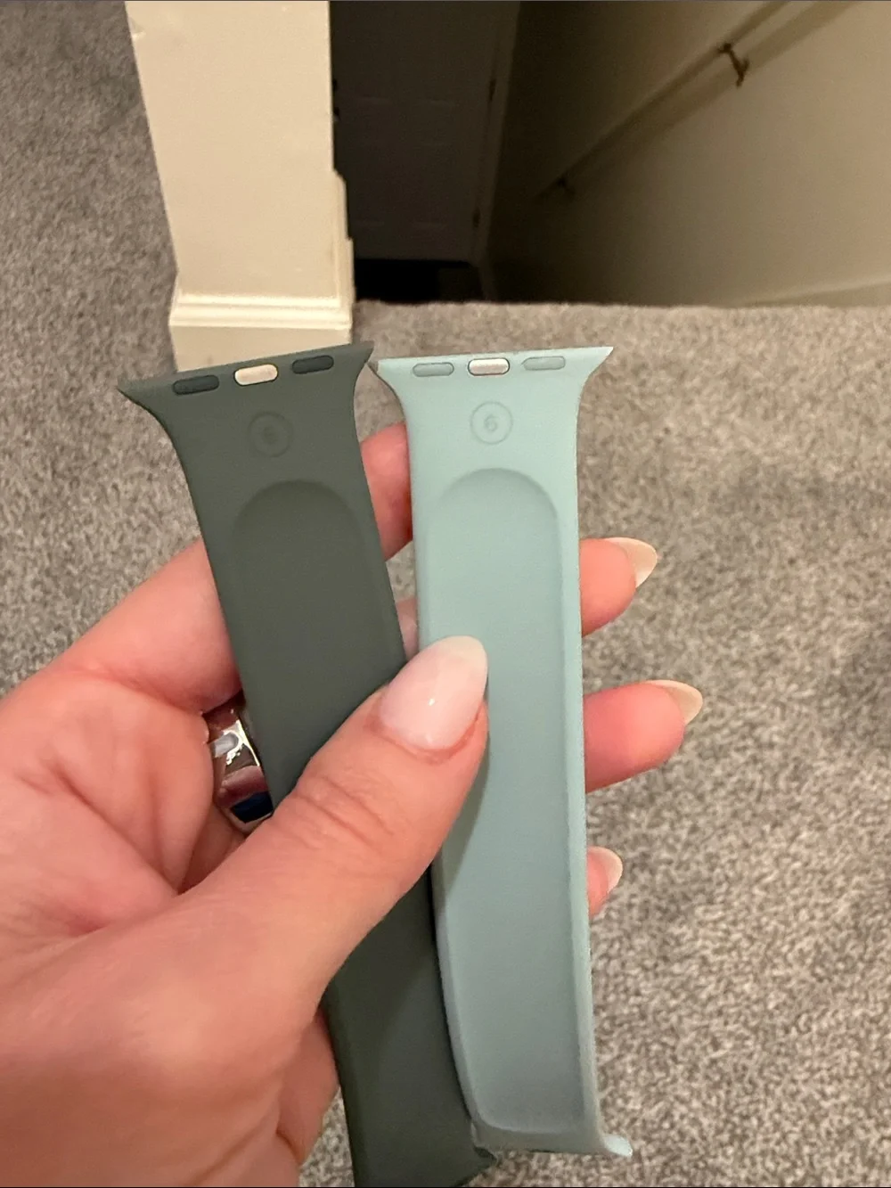 Apple Watch Silicone Replacement Watch Bands - Dark Green & Mint